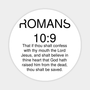 Romans 10>9 Bible Verse Text KJV Magnet